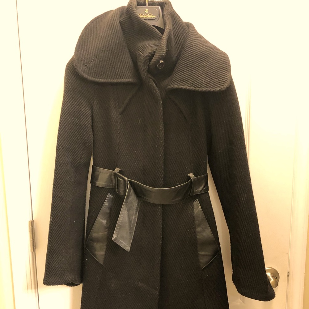 Mackage Belted Black Wool Coat